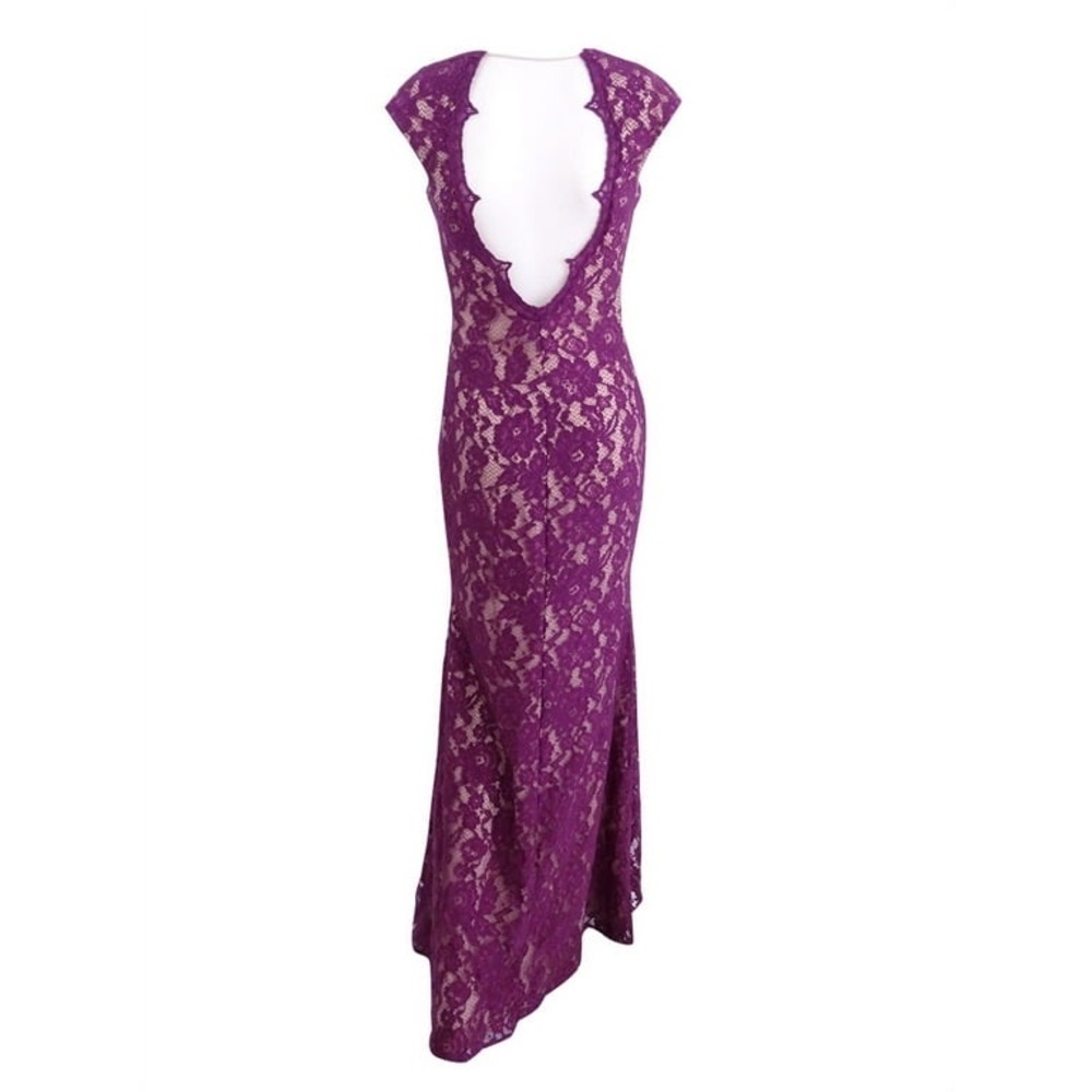 Xscape Cutout Lace Purple Gown. Pre-Owned. - Picture 2 of 9
